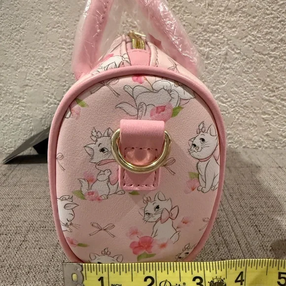 Loungefly Disney Aristocats Pink Marie Mini Barrel Bag with Roses & Ribbons NWT - Picture 5 of 6